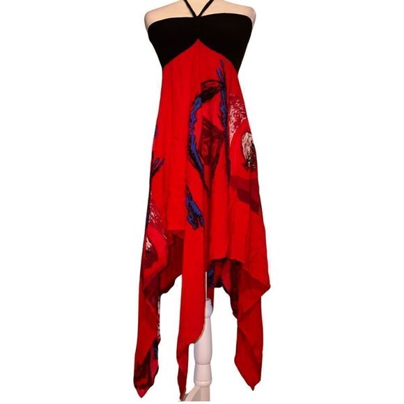 Handmade Handkerchief Bandeau Dress Size XL - Picture 1 of 8
